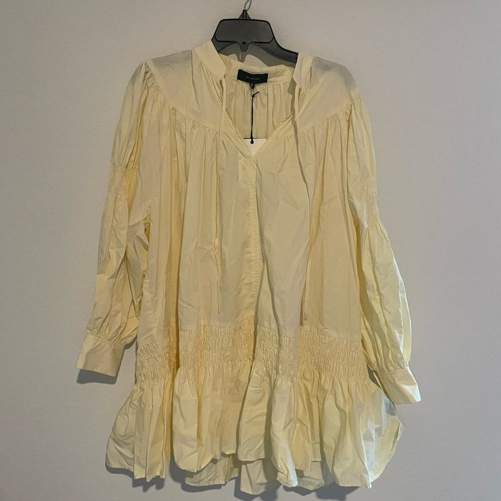 En Saison Cotton Poplin Mini Yellow Dress